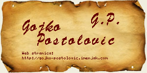 Gojko Postolović vizit kartica